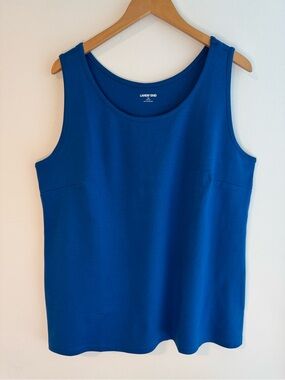 Lands’ End Blue Cotton Tank Top 2X